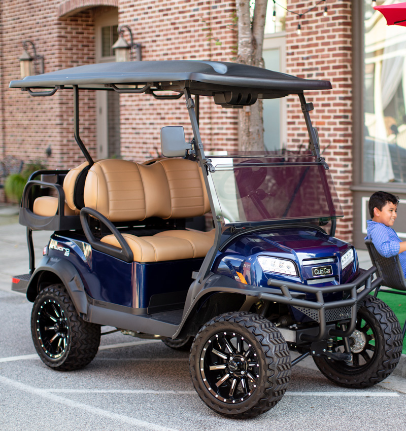 blue golf cart