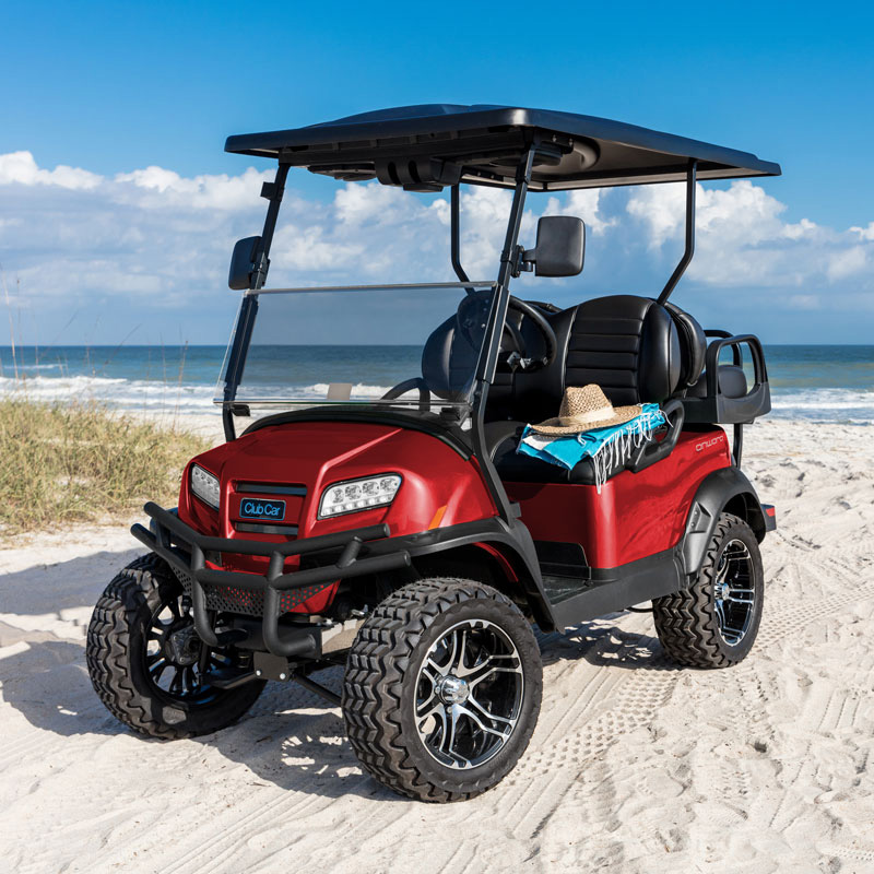 golf cart on a beach
